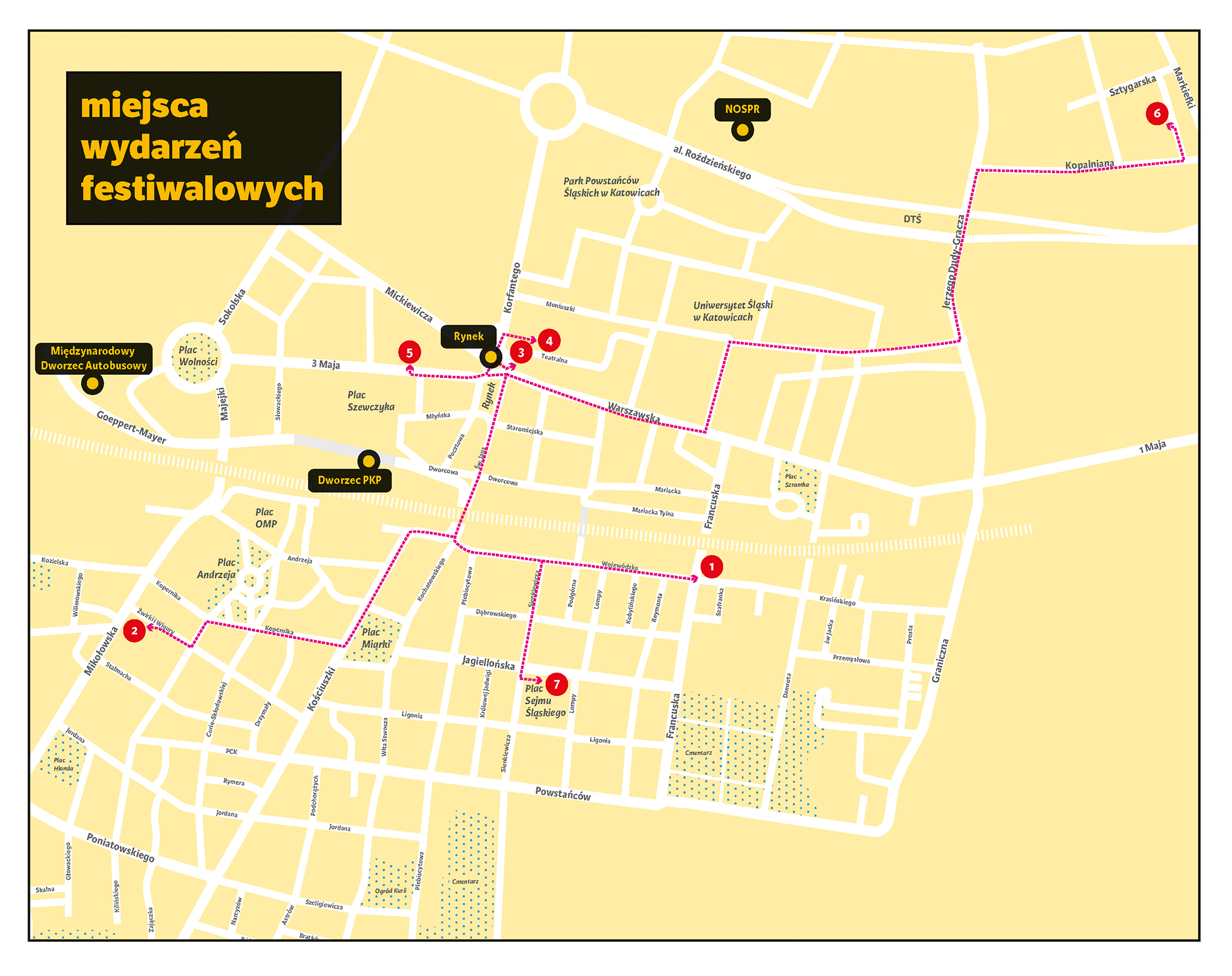 Map of the places of the Interpretations Festival